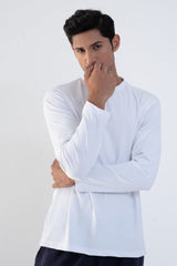 Men's Lining Crew Neck Long Sleeve Tee Shirt