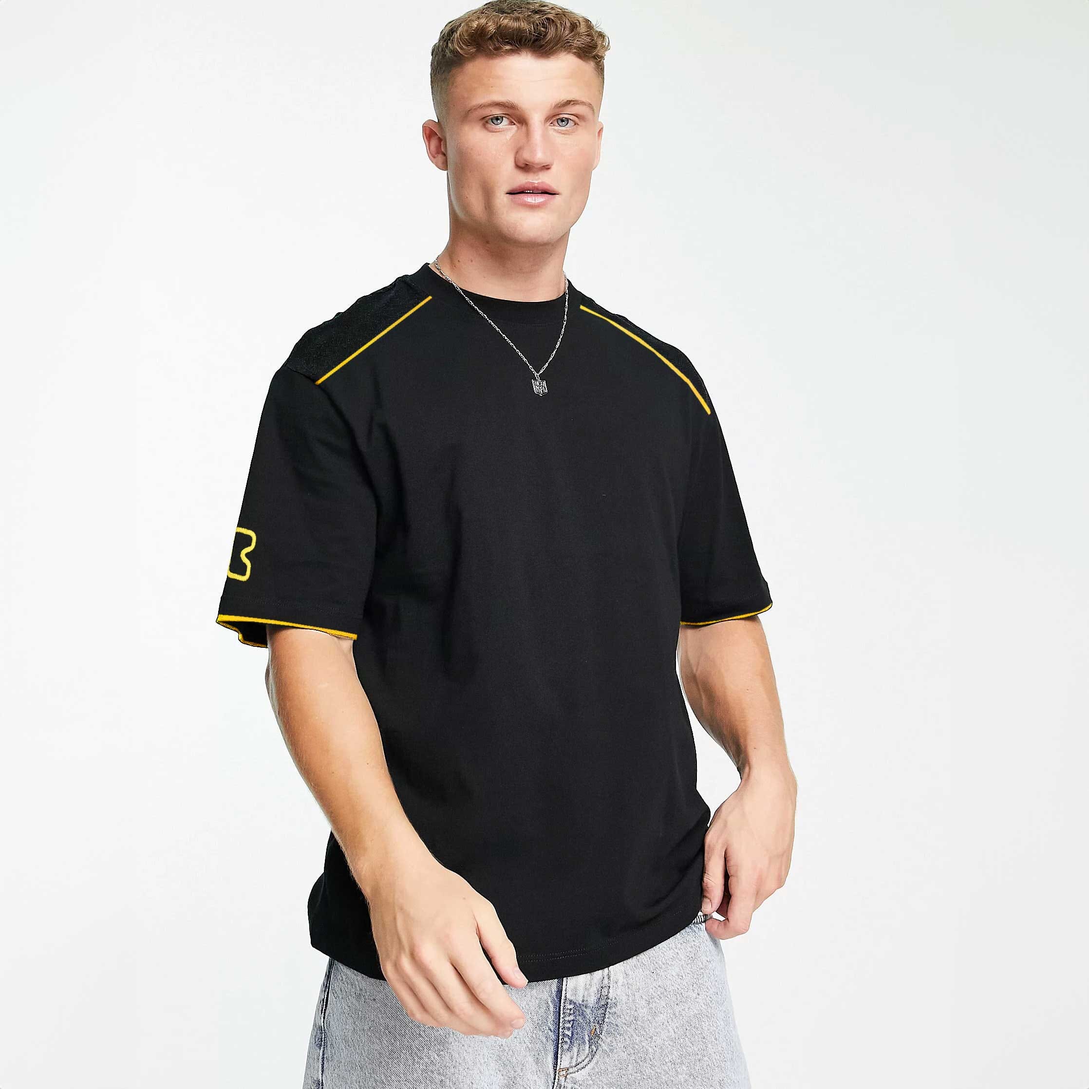Aim Men's Solid Design Minor Fault Crew Neck Tee Shirt Minor Fault Polo Republica Black XXS 