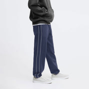 Max 21 Men's Contrast Design Fleece Sweat Pants Men's Sweat Pants SZK Navy S 