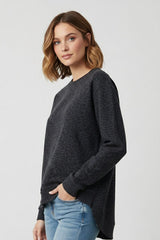 L.A.T Women's Leopard High Low Hem Minor Fault Sweatshirt