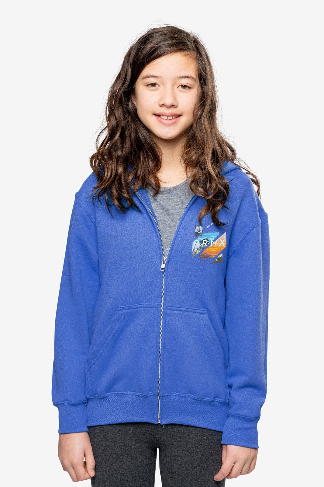 Independent Kid's Brnx Printed Zipper Fleece Hoodie kid's Zipper Hoodie SNR 
