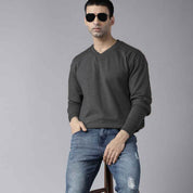 Polo Republica Men's V-Neck Minor Fault Sweat Shirt Men's Sweat Shirt Polo Republica Charcoal S 