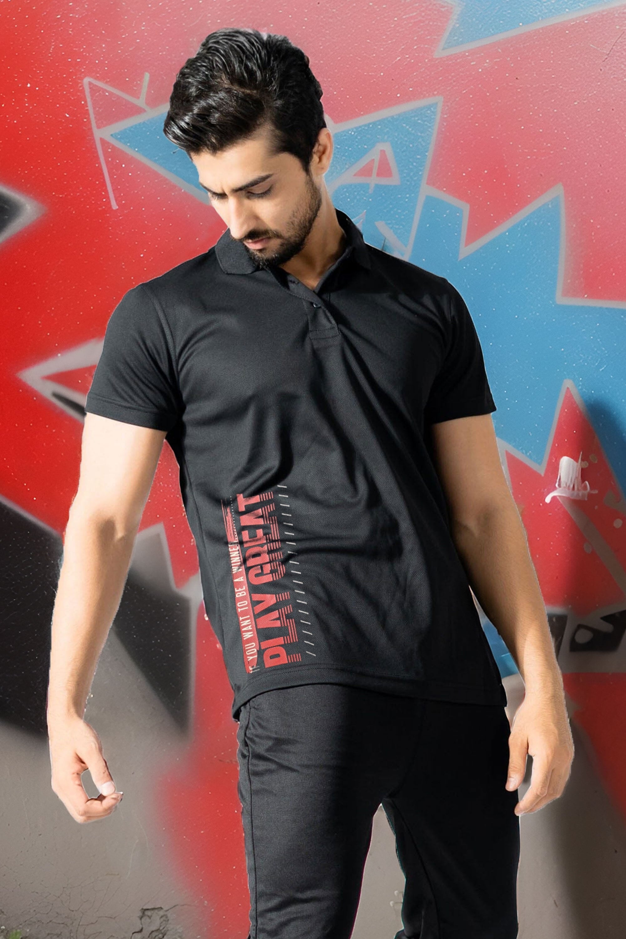 Polo Republica Men's Play Great Printed Activewear Minor Fault Polo Shirt Men's Polo Shirt Polo Republica 