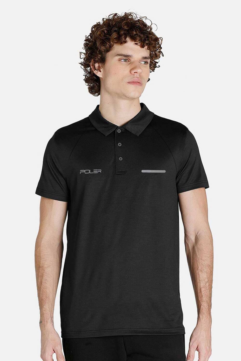 Poler Men's Logo Printed Stripe Style Activewear Polo Shirt