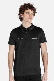 Poler Men's Logo Printed Stripe Style Activewear Polo Shirt