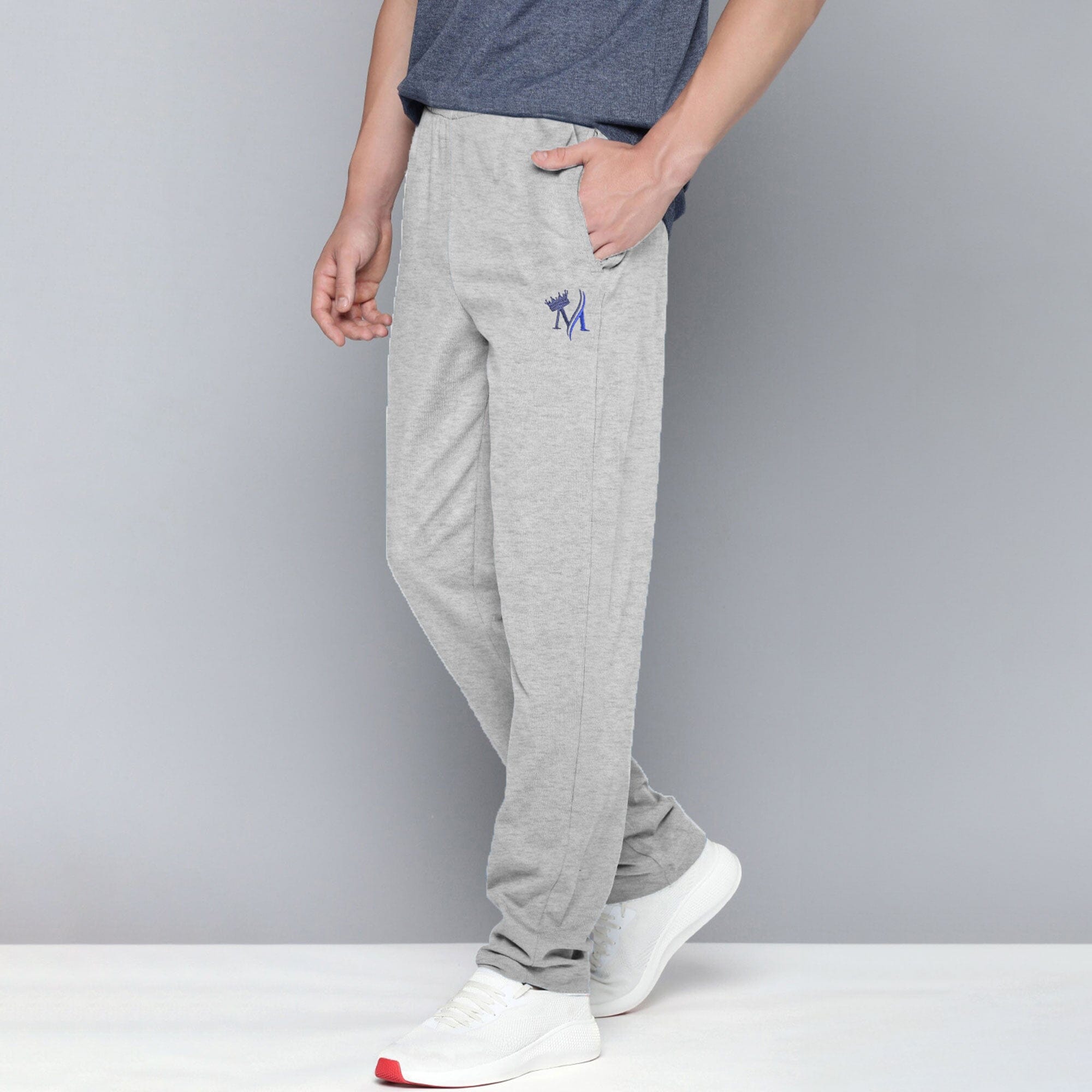 MAX 21 Men's Crown Embroidered Fleece Trousers Men's Trousers SZK Cool Grey S 