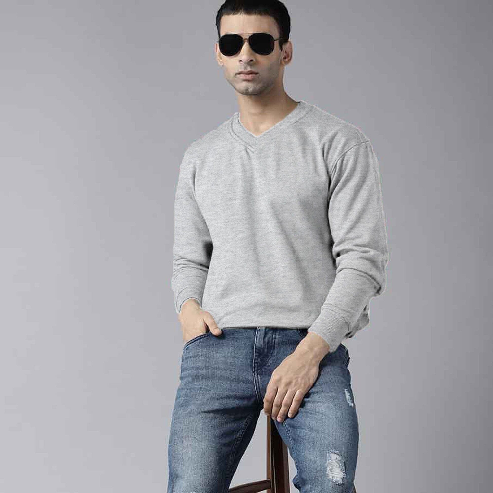 Polo Republica Men's V-Neck Minor Fault Sweat Shirt Men's Sweat Shirt Polo Republica Heather Grey S 