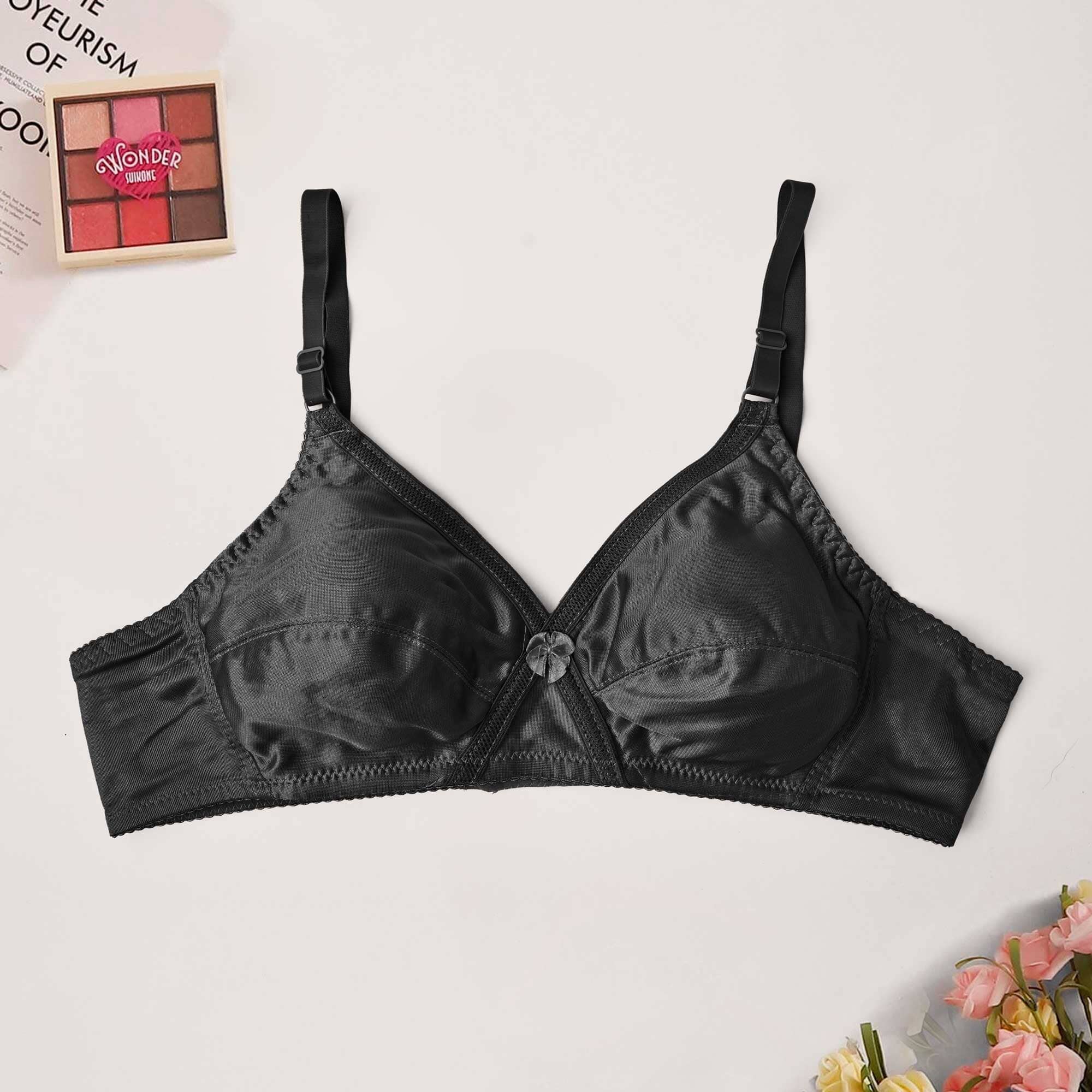 Myssivy Women's Light Padded Stretched Bra Women's Lingerie RAM Black 30 