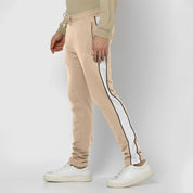 Polo Republica Men's Contrast Panel Pony Embroidered Terry Trousers Men's Trousers Polo Republica Skin & Off White S 