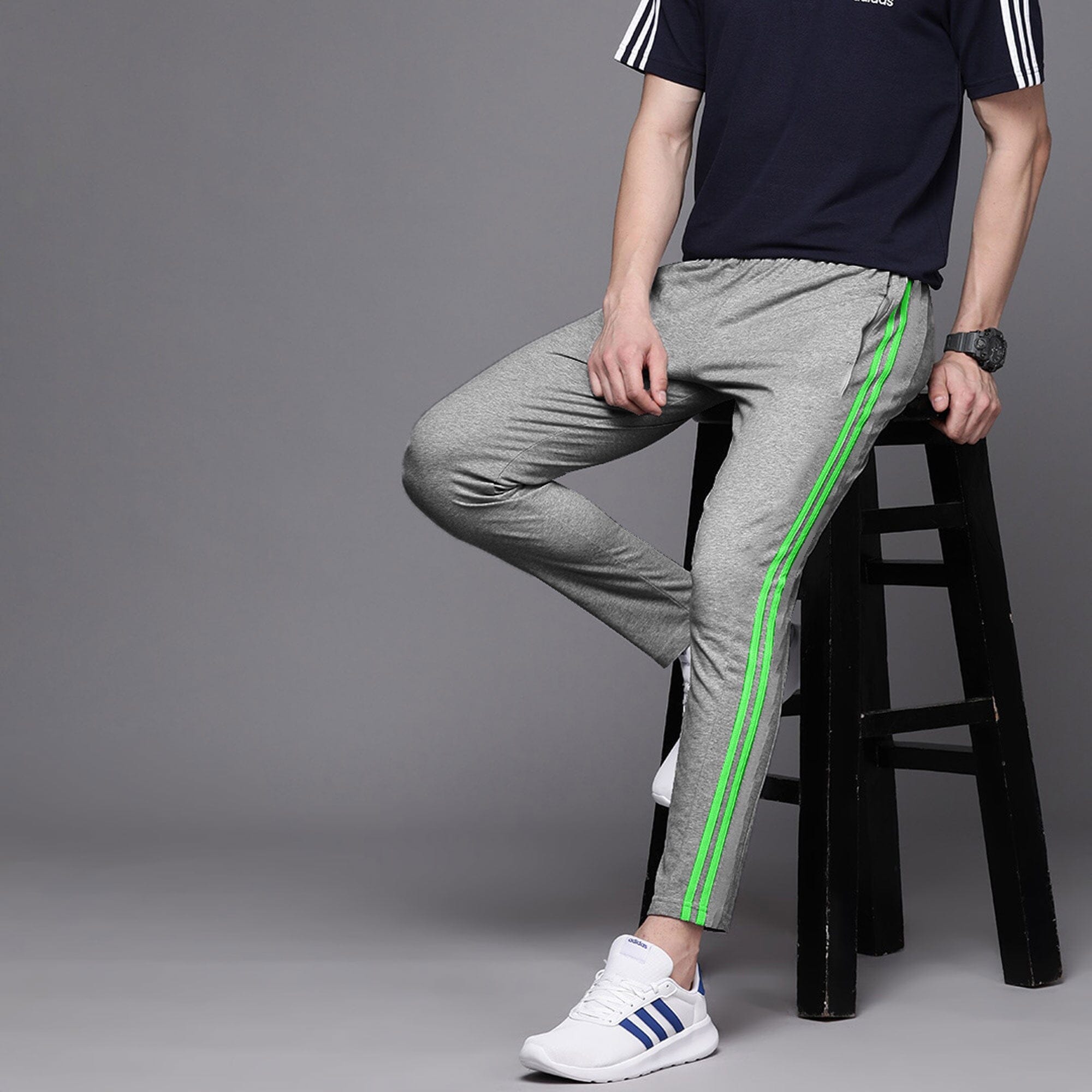 Poler Chitose Men's Super Soft Striped Minor Fault Trousers Men's Trousers IBT Heather Grey & Parrot S 