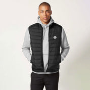 Burnt Soul Men's Logo Embroidered Body Warmer Puffer Gilet Men's Gilet IBT Black S 