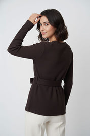 USQUARED Women's Rib Tie-Front Cardigan