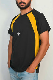 Men's Contrast Style Raglan Sleeve Logo Embroidered Tee Shirt Men's Tee Shirt IBT 