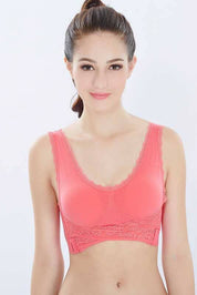 Front Cross Side Buckle Push Up Lace design Sports Bra Women's Lingerie RAM 