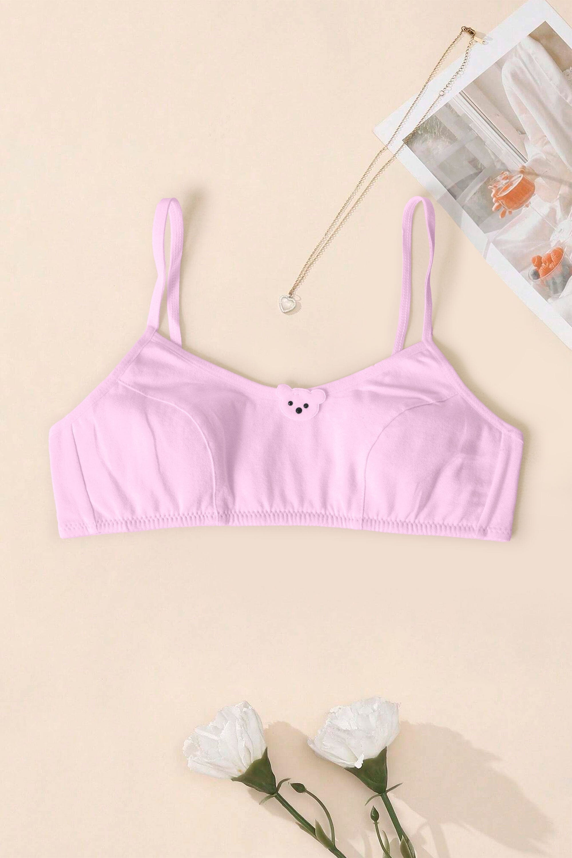 Aomeifen Girl's Bear Face Bidi Bra Girl's Undergarment Cash Purchase Kamran Mushtaq Pink 28-30 