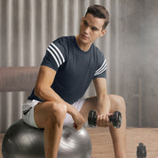 Polo Athletica Men's Shoulder Stripes Activewear Tee Shirt Men's Tee Shirt Polo Republica 