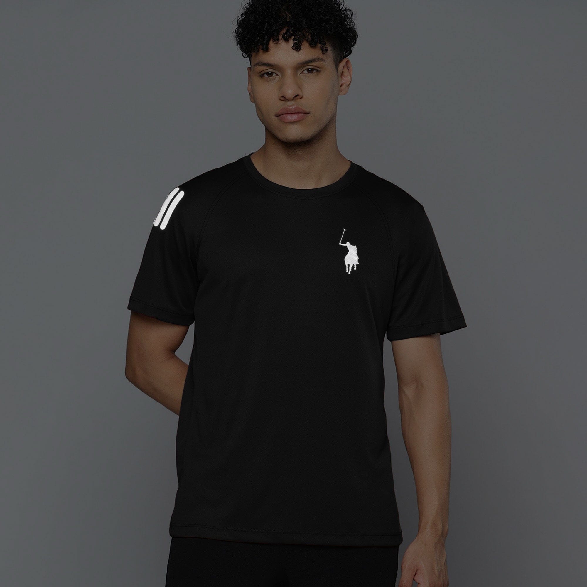 Polo Republica Men's Pony & Three Stripes Printed Activewear Tee Shirt Men's Tee Shirt Polo Republica 