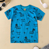 Junior Republic Kid's Tree Printed Crew Neck Tee Shirt