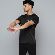 Polo Republica Men's Pony & Three Stripes Printed Activewear Tee Shirt Men's Tee Shirt Polo Republica Black S 