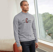 Men's C Pattern Style Mock Neck Sweater Men's Sweat Shirt First Choice Grey M 