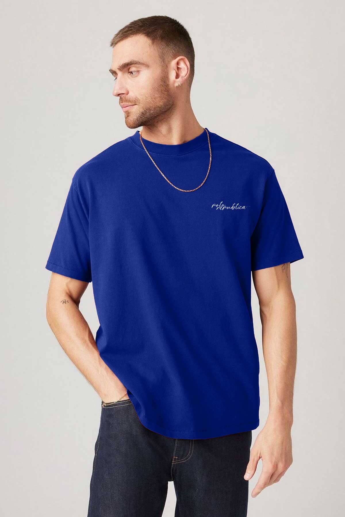 Polo Republica Men's Logo Curved Loose Fit Tee Shirt