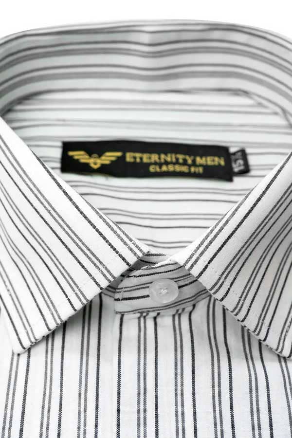 Eternity Men's Classic Fit Pinstripe Formal Shirt