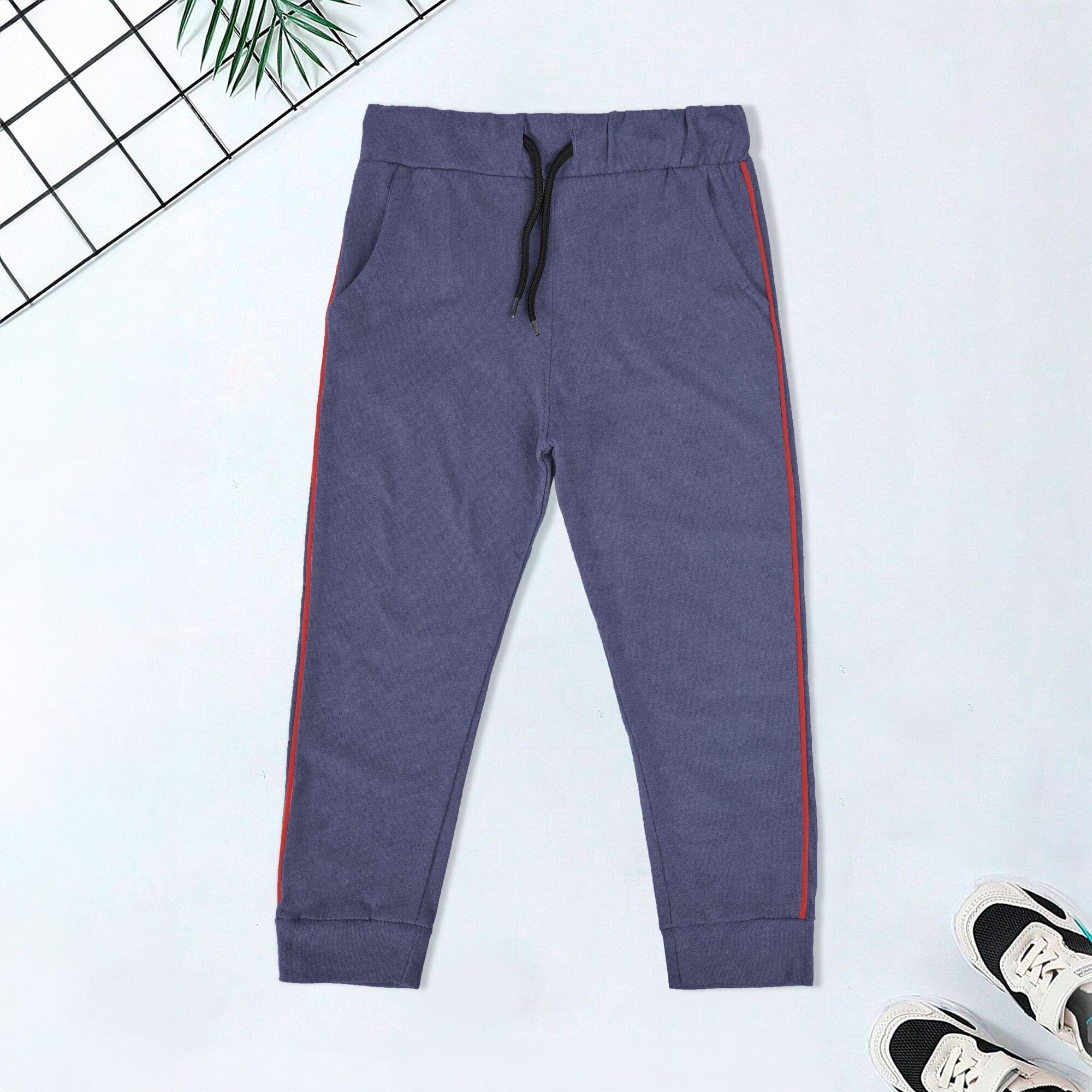 Top Shop Kid's Contrast Side Panel Design Jogger Pants Boy's Trousers SNR Light Navy 2-3 Years 