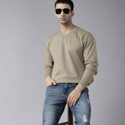 Polo Republica Men's V-Neck Minor Fault Sweat Shirt Men's Sweat Shirt Polo Republica Beige S 