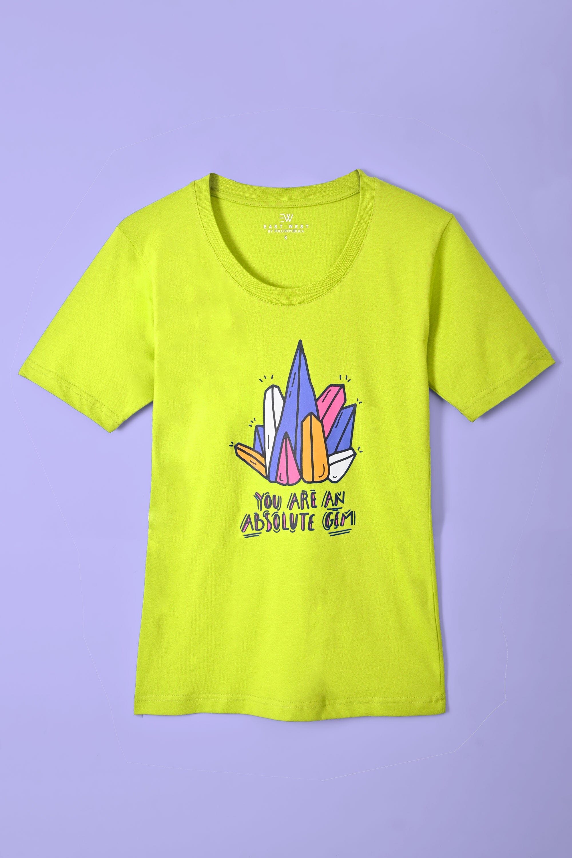 East West Women's Absolute Gem Printed Short Sleeve Tee Shirt Women's Tee Shirt East West 