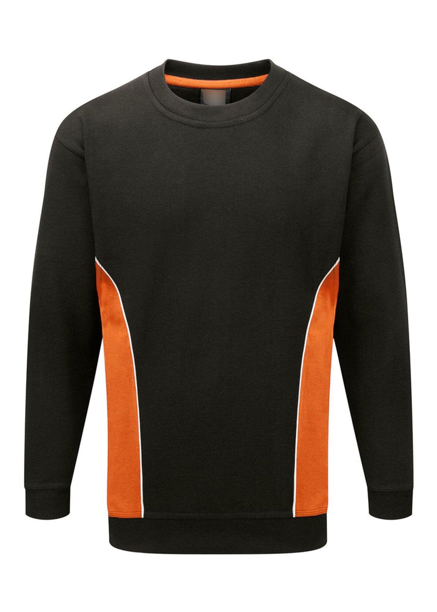 Men's Contrast Side Panel Crew Neck Minor Fault Sweat Shirt Men's Sweat Shirt image 