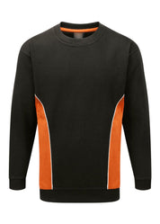 Men's Contrast Side Panel Crew Neck Minor Fault Sweat Shirt Men's Sweat Shirt image 