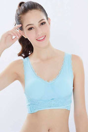 Front Cross Side Buckle Push Up Lace design Sports Bra Women's Lingerie RAM 