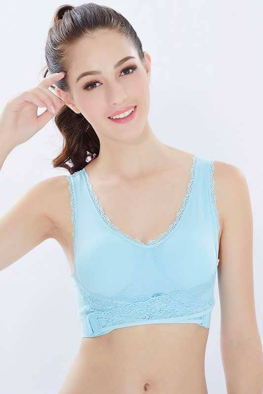 Front Cross Side Buckle Push Up Lace design Sports Bra Women's Lingerie RAM 