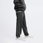 Max 21 Men's Contrast Design Fleece Sweat Pants Men's Sweat Pants SZK Black S 