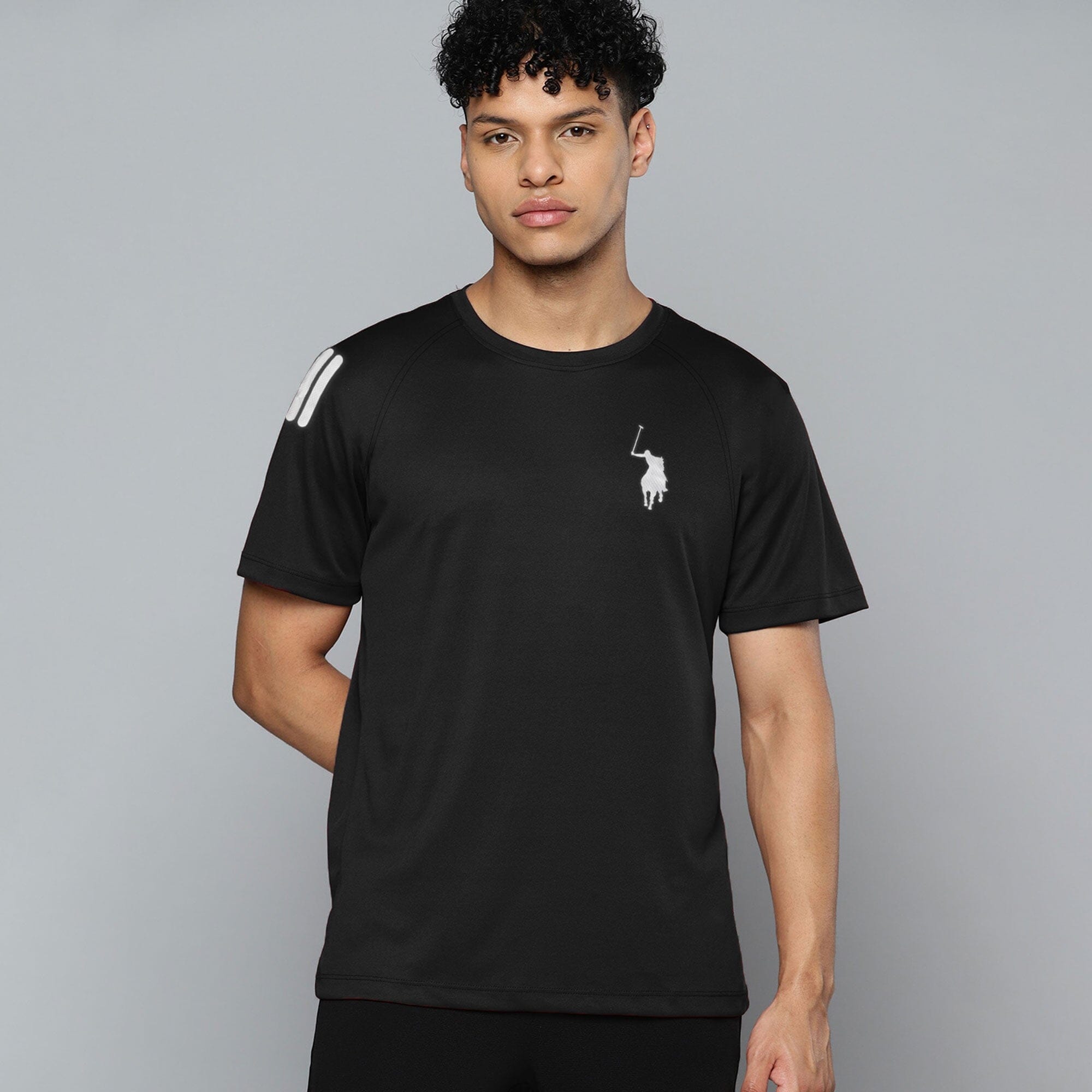 Polo Republica Men's Pony & Three Stripes Printed Activewear Tee Shirt Men's Tee Shirt Polo Republica 