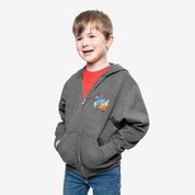 Independent Kid's Brnx Printed Zipper Fleece Hoodie kid's Zipper Hoodie SNR Charcoal XS(4-5 Years) 