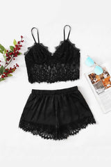 Women's Bralette Satin Lingerie Set