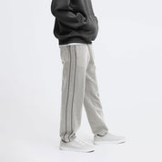 Max 21 Men's Contrast Design Fleece Sweat Pants Men's Sweat Pants SZK Grey S 