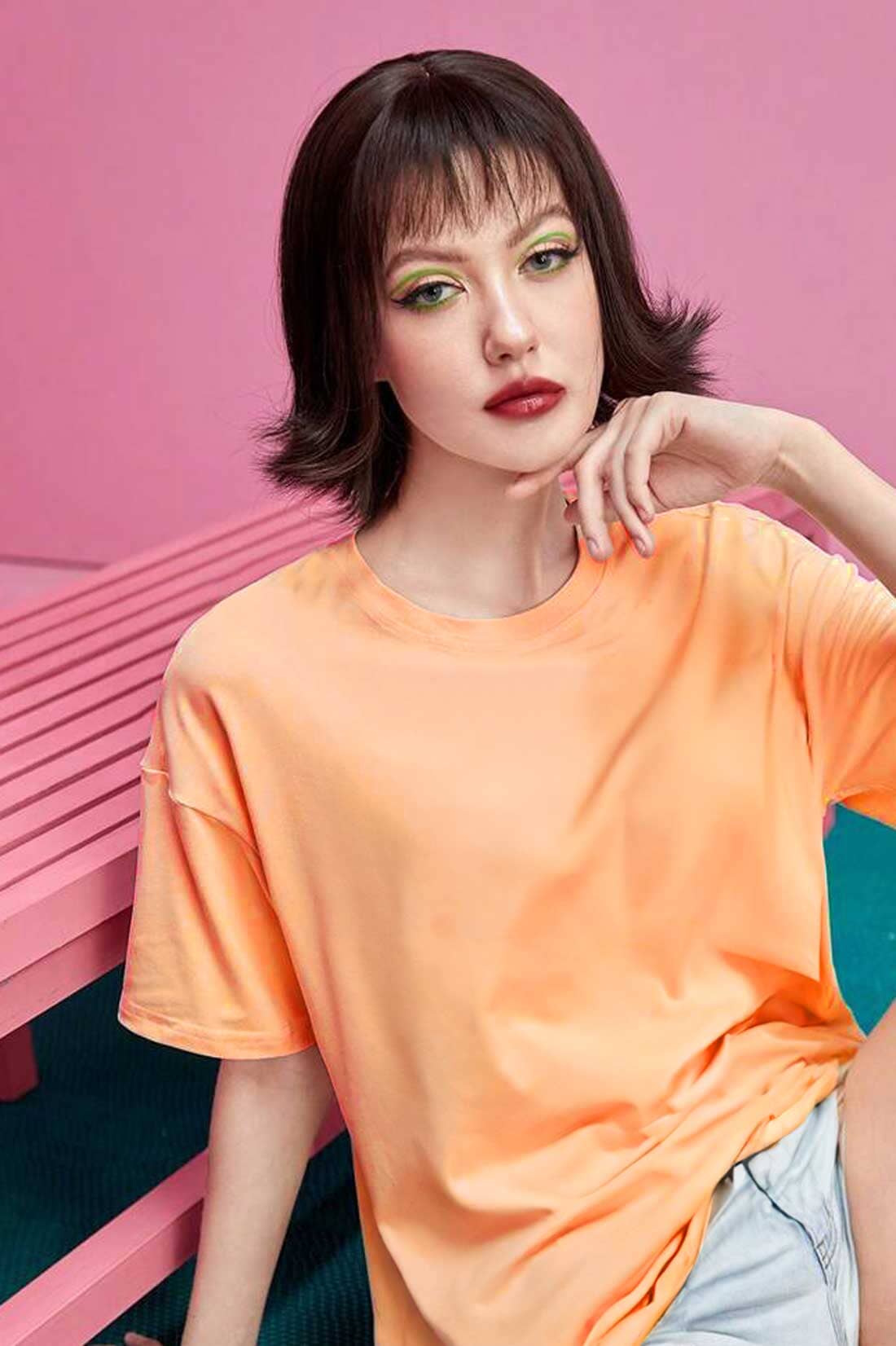 Women's Oversized Crew Neck Minor Fault Tee Shirt