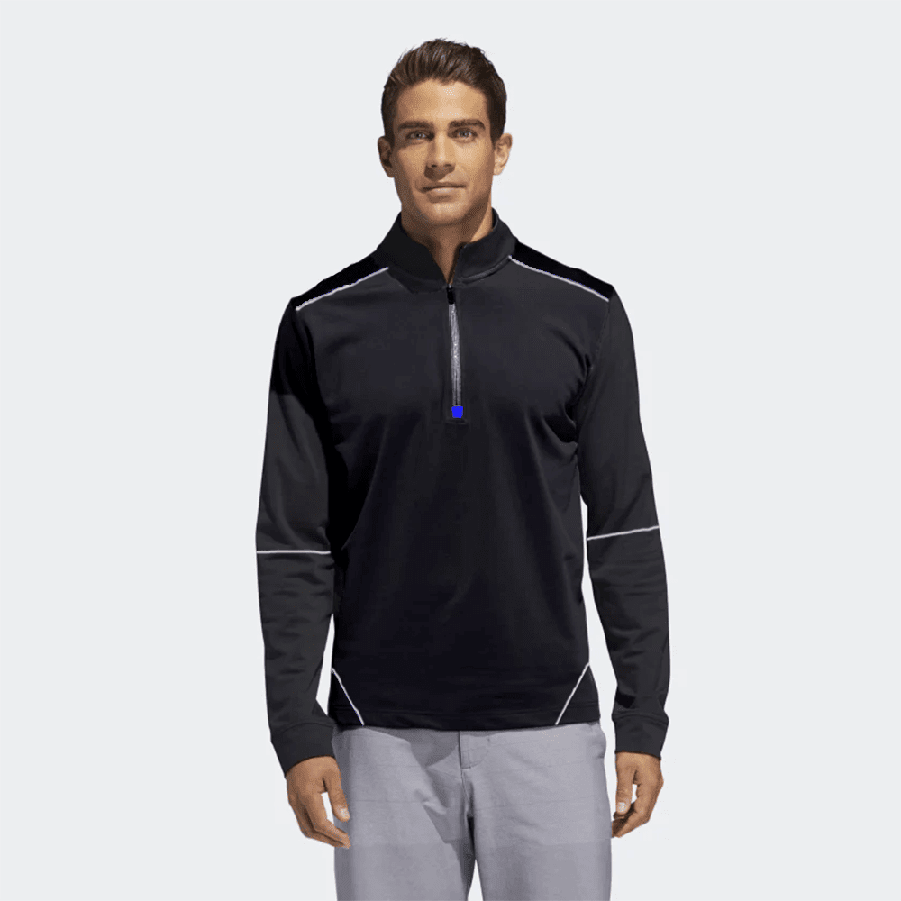 Men's Classic 1/4 Zipper Fleece Minor Fault Sweat Shirt Men's Sweat Shirt Image Black & White XS 