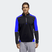 Men's Classic 1/4 Zipper Fleece Minor Fault Sweat Shirt Men's Sweat Shirt Image Black & Royal XS 