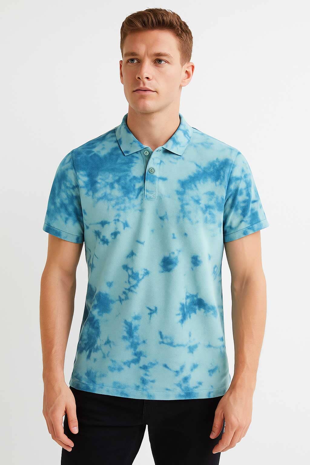 Polo Republica Men's Tie & Dye Short Sleeve Polo Shirt
