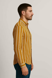 Gravity Men's Button Down Striped Casual Shirt