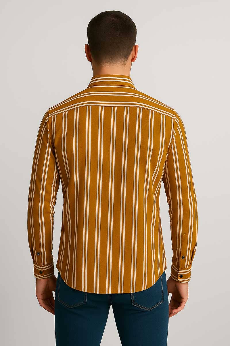 Gravity Men's Button Down Striped Casual Shirt