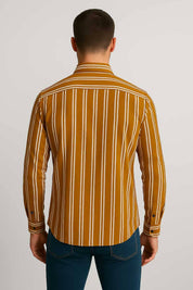 Gravity Men's Button Down Striped Casual Shirt