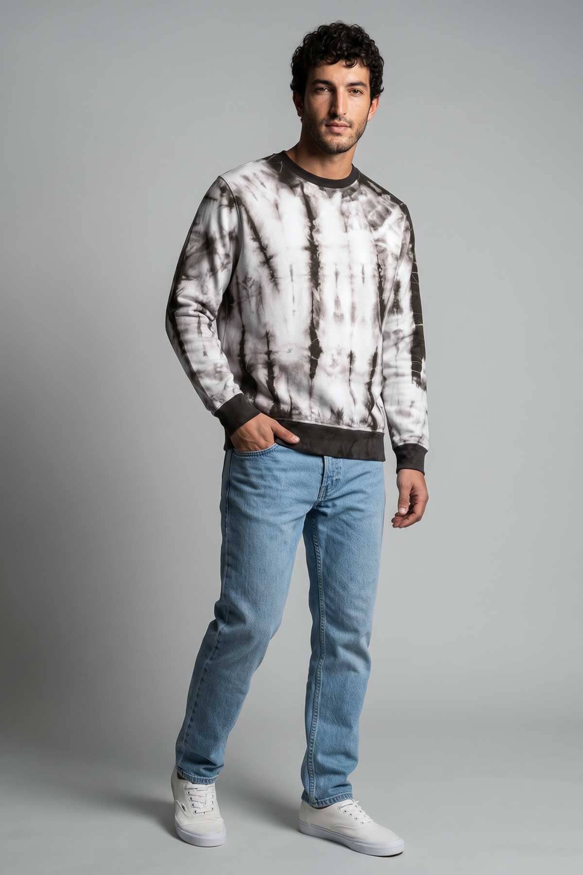 White & Dark Grey-Tie & Dye