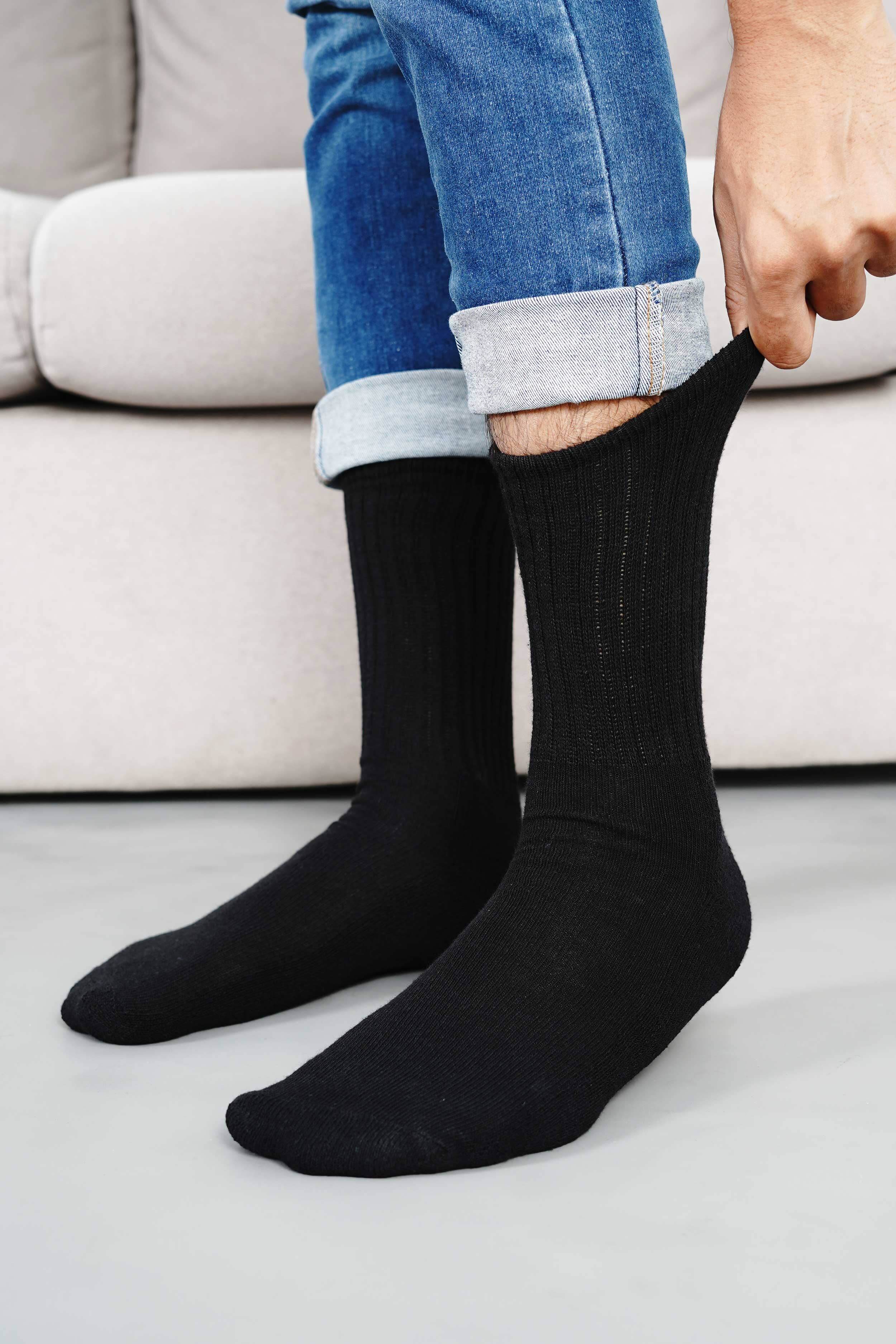 Ergee Men's Lopburi Crew Socks - Pack Of 3 Socks Paragon Fashion Black 39-42 