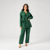 East West Women's Knitted Co-Ord Set Women's Co Ord Set East West Bottle Green S 
