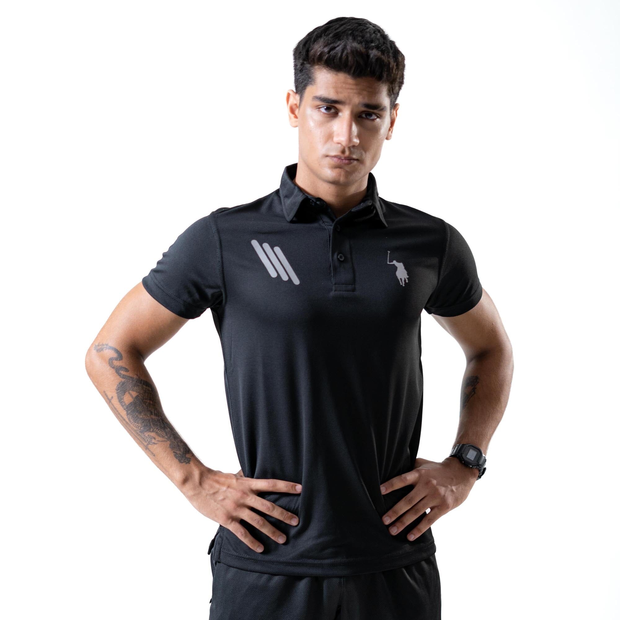 Polo Republica Men's Pony Stripes Printed Activewear Polo Shirt Men's Polo Shirt Polo Republica 