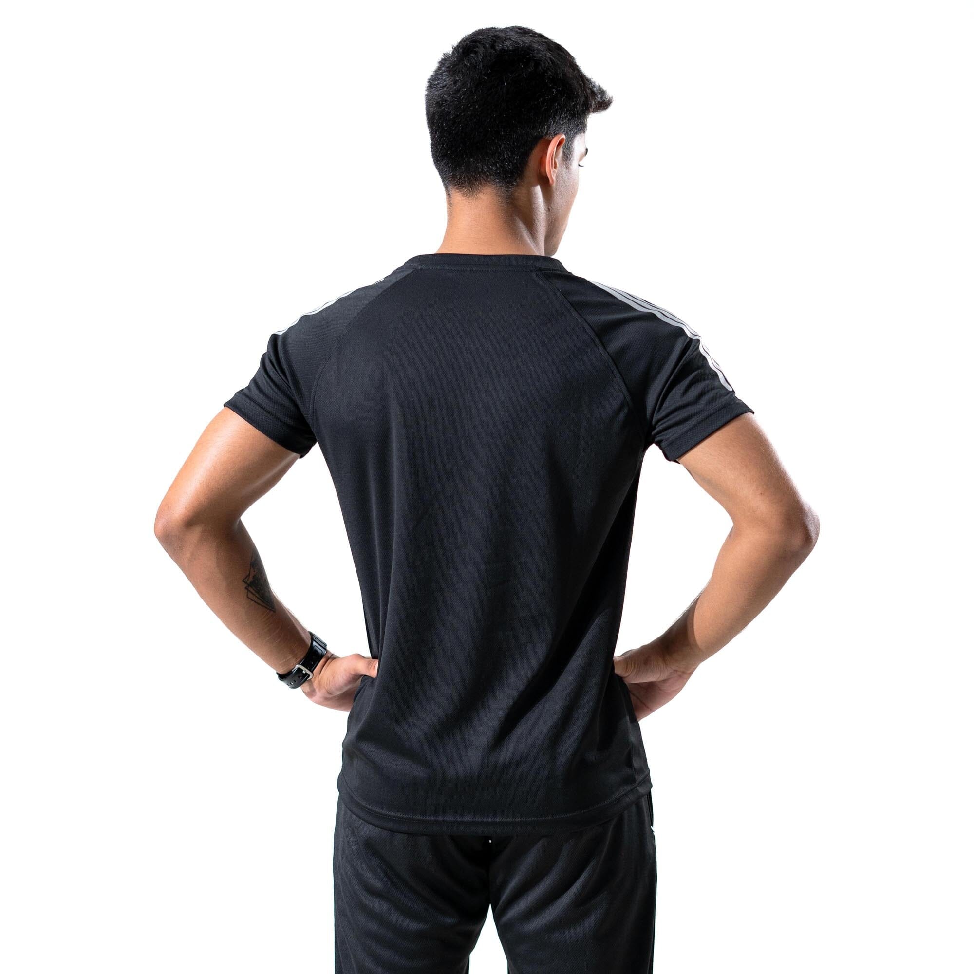 Polo Republica Men's PR & Shoulder Stripes Printed Activewear Tee Shirt Men's Tee Shirt Polo Republica 